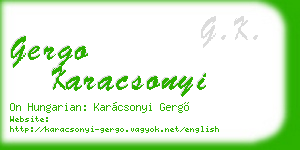 gergo karacsonyi business card