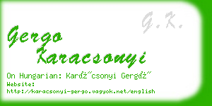 gergo karacsonyi business card